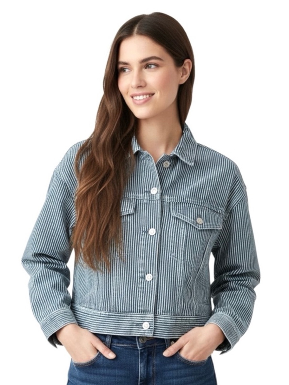 Gap Denim Stripe Jean Jacket
